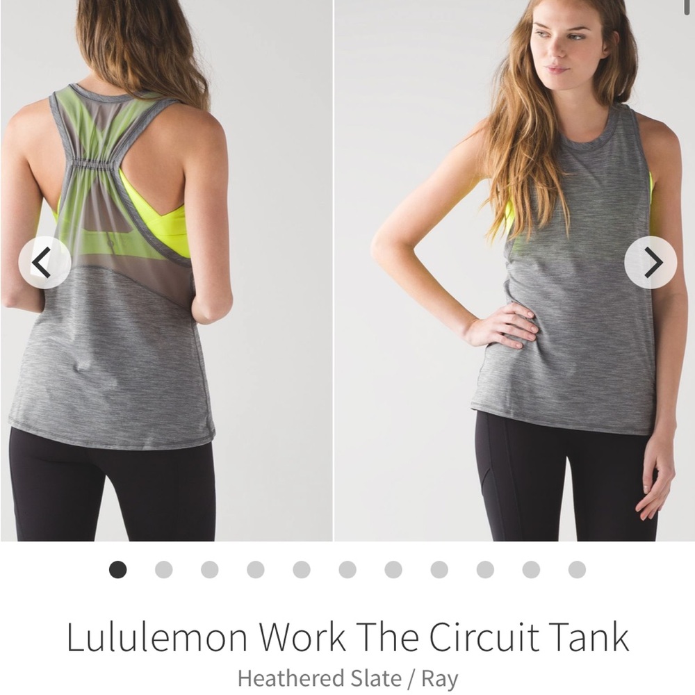 Lululemon Athletica Work The Circuit Tank
Heathered Slate/Ray - size 6